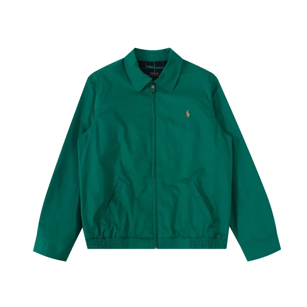 P350 #R25 Ralph Lauren/Ralph Lauren classic unisex old cadre zipper jacket RL12168 Same style as Yi Mengling Item number: RL12168 Recommended by many fashion bloggers, the Harrington jacket's lapel zipper windproof design perfectly blends casual style with street trend elements, making it very suitable for neutral wear. The fabric texture of the jacket is excellent and comfortable to wear. It is a very versatile and trendy jacket. Original development, 100% pure cotton fabric, exquisite embroidery, evergreen style for all seasons, feel free to buy it, retro will never go out of style!  Color: Khaki Black Navy Dark Green Brown Size: S/M/L/XL Length: 68/70/72/74 Bust: 128/132/136/140 Shoulder Width: 52/53/54/55